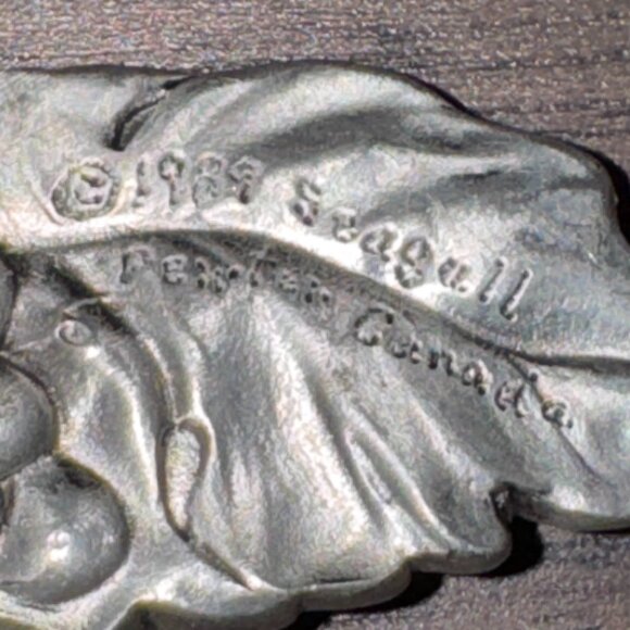 Vintage Pewter Corkscrew 1989 Seagull Canada Grapevine Collectors Signed - Picture 3 of 3